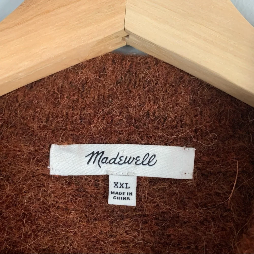 Madewell Carrabelle Polo Cardigan Sweater Knit Button Merino Wool Alpaca XXL 2X - Picture 5 of 10